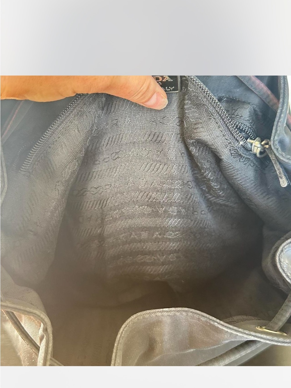 Prada Black Nylon Drawstring Backpack with Front Pockets - Picture 6 of 6